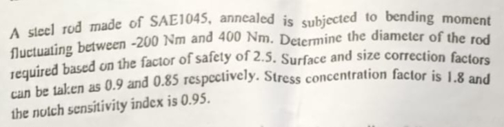 A steel rod made of SAE 1 0 4 5 , annealed is