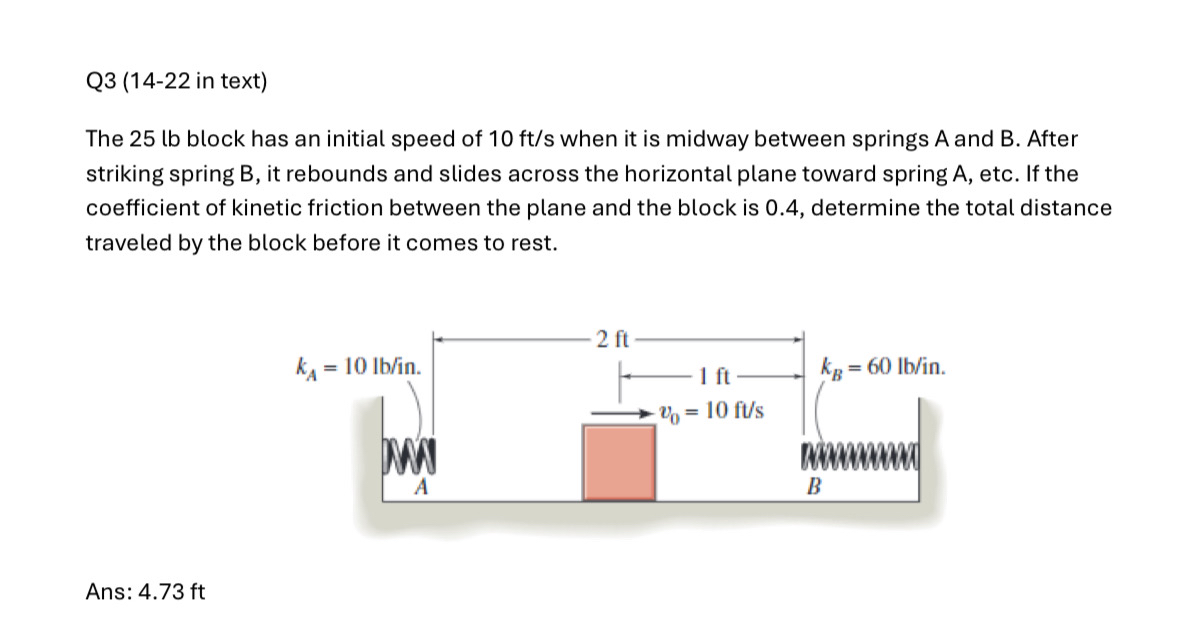 Q 3 ( 1 4 - 2 2 in text ) The 2 5 lb block has an
