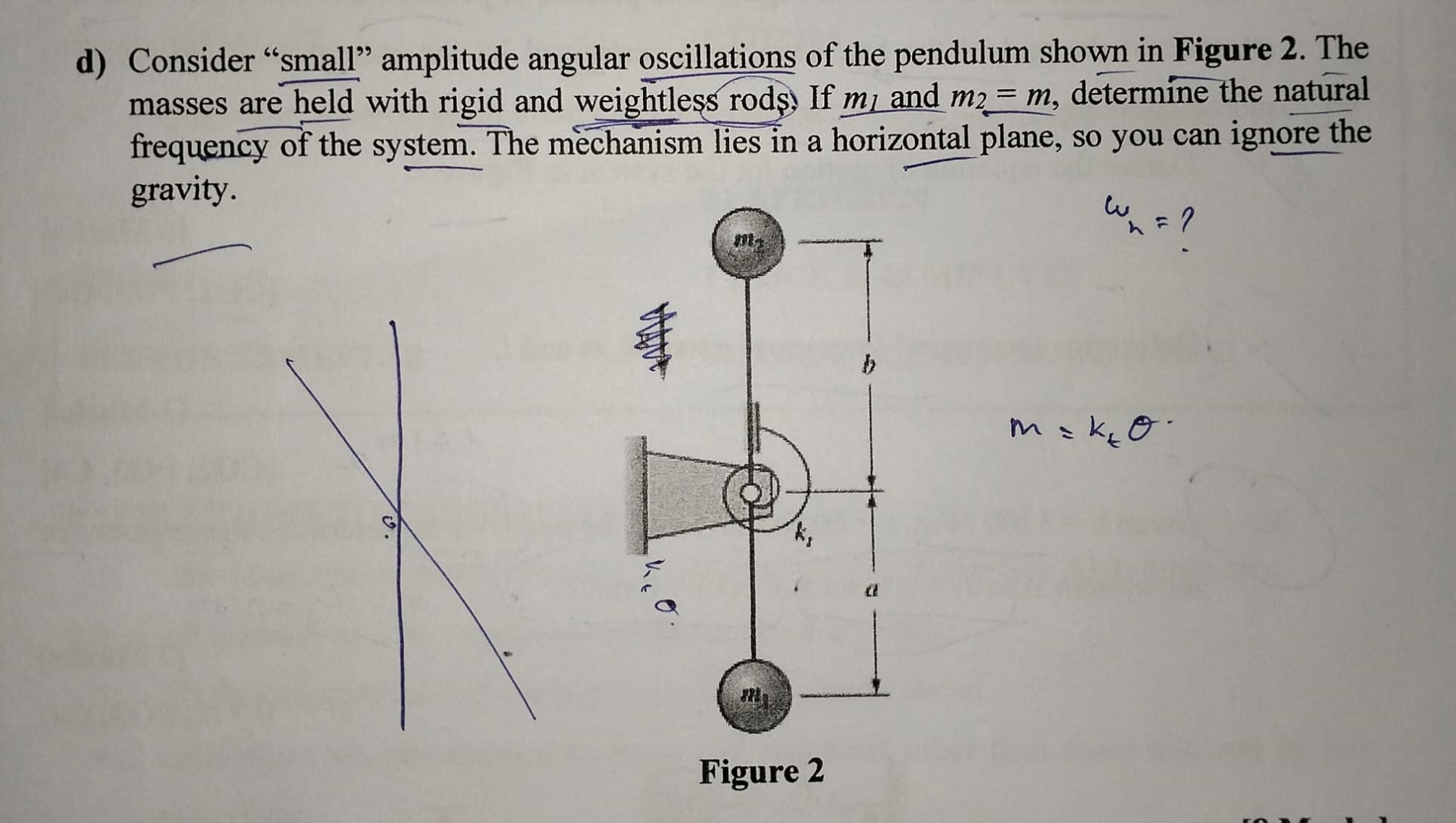 d ) Consider "small" amplitude angular