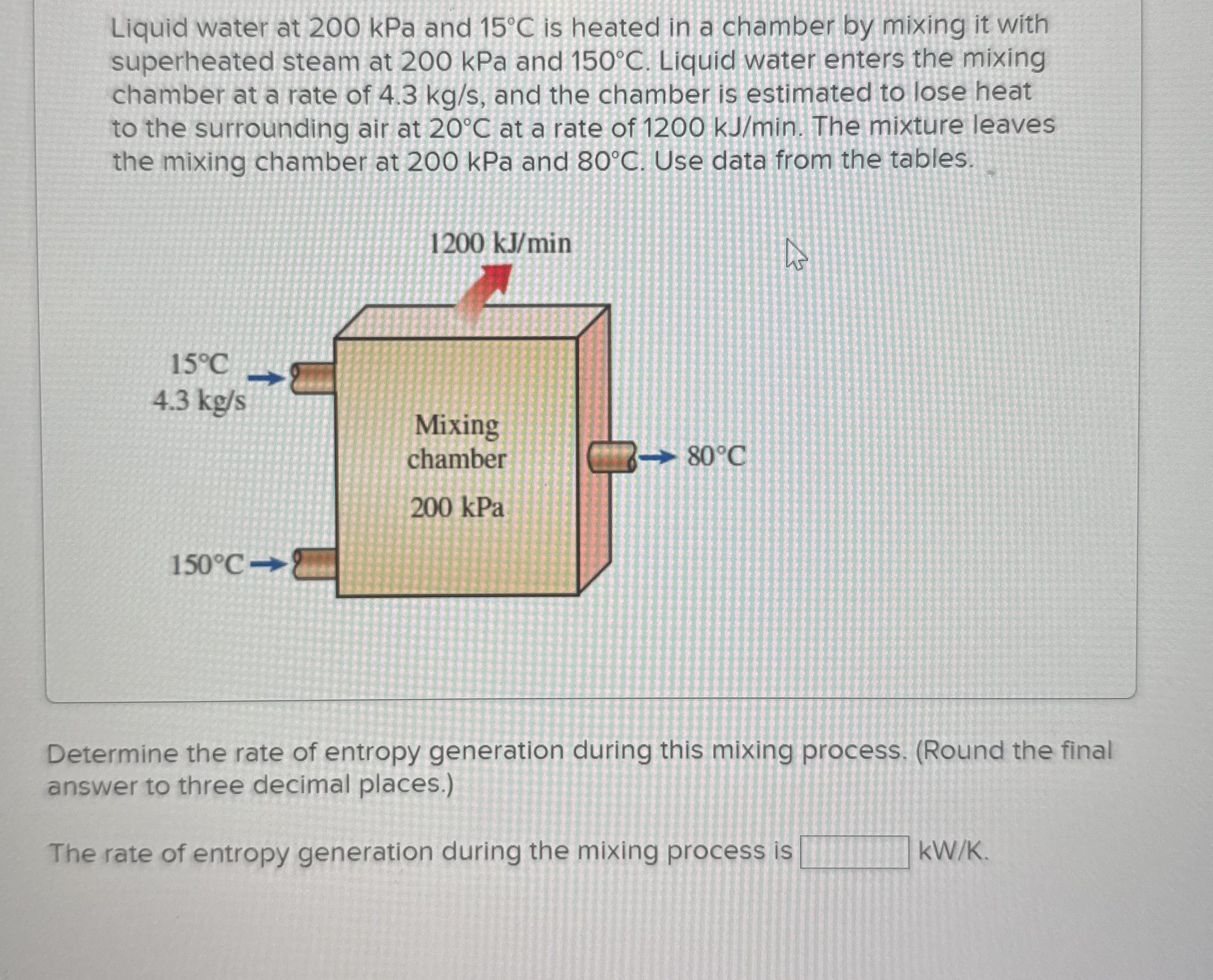 Liquid water at 2 0 0 kPa and 1 5 C is heated in