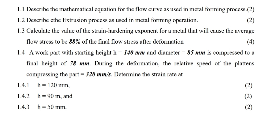 1 . 1 Describe the mathematical equation for the
