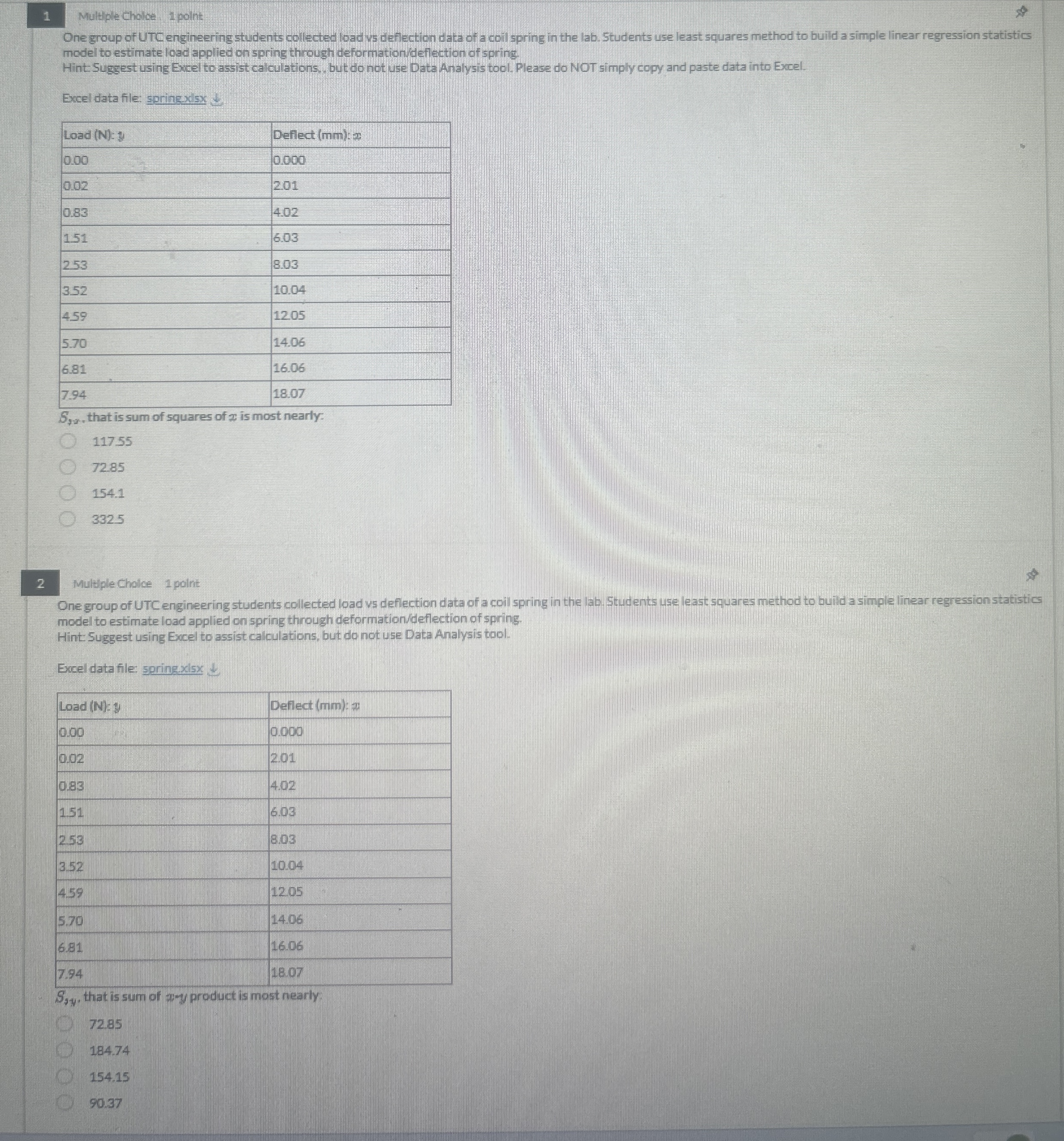 1 Multiple Choilce 1 point One group of UTC