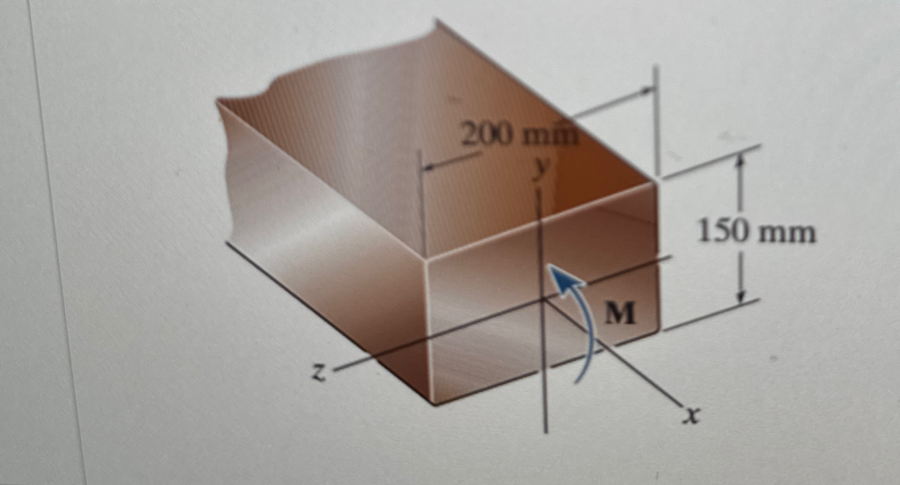 A member having the dimensions shown is used to