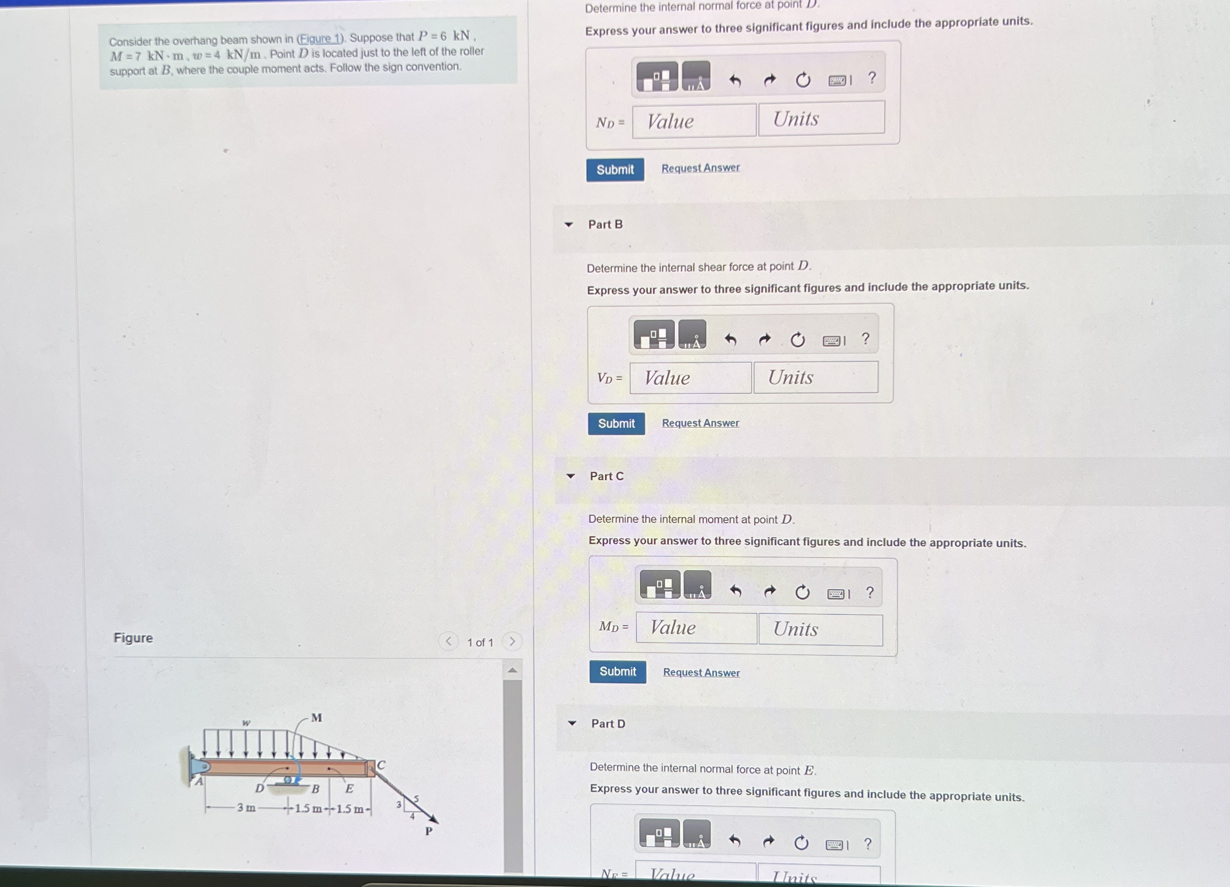 Consider the overhang beam shown in ( Eigure 1 )