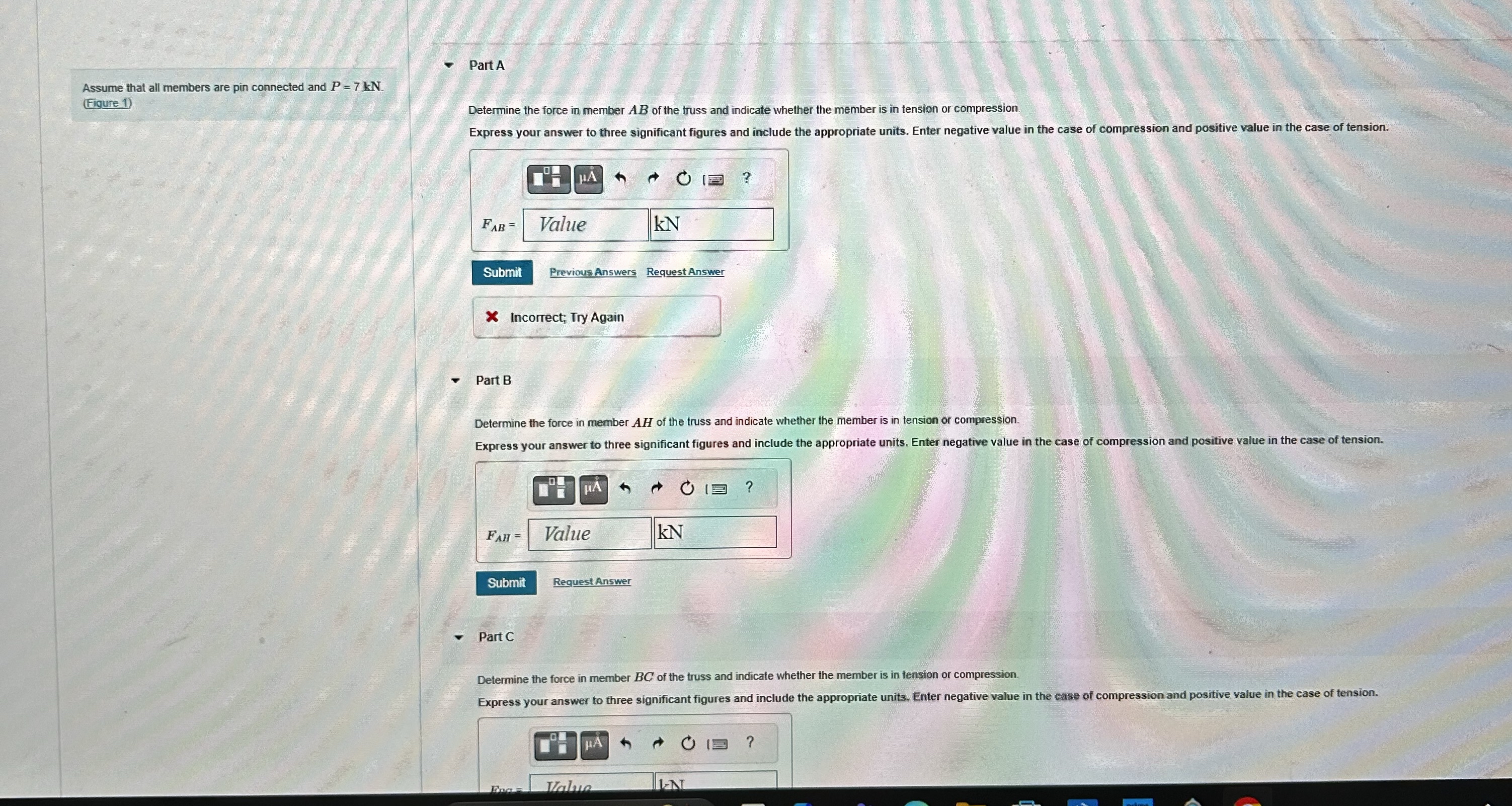 l n ( Figure 1 ) . P 1 = 1 6 k N and P 2 = 6 k N
