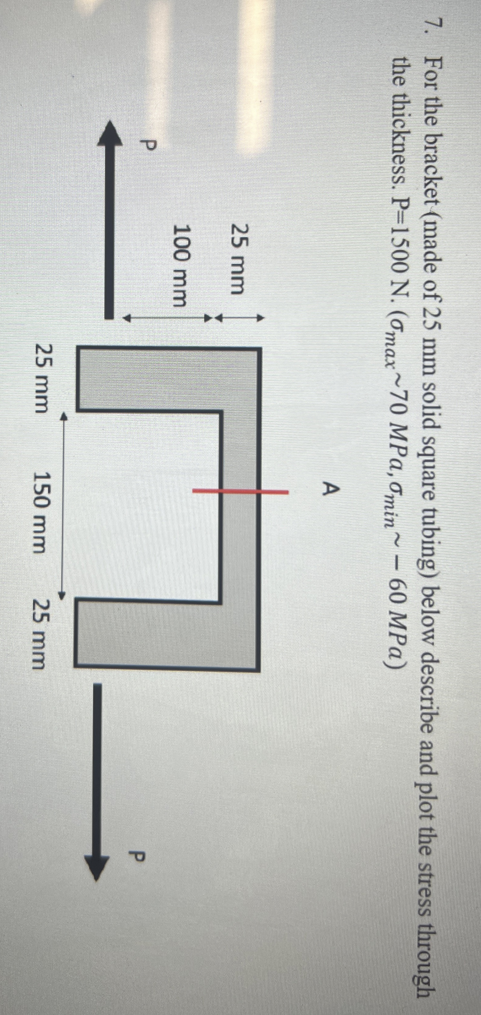 For the bracket ( made of 2 5 mm solid square