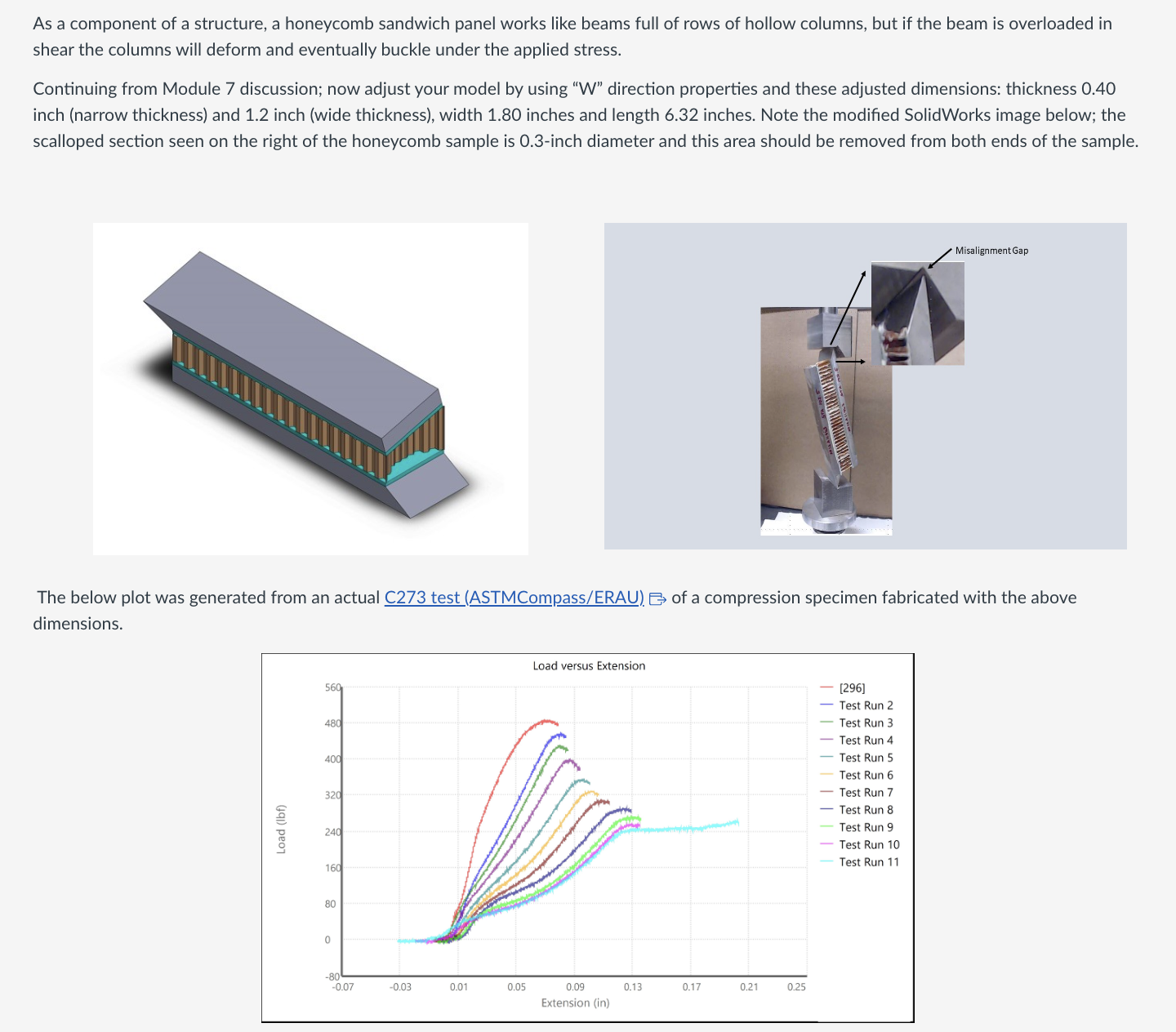 As a component of a structure, a honeycomb