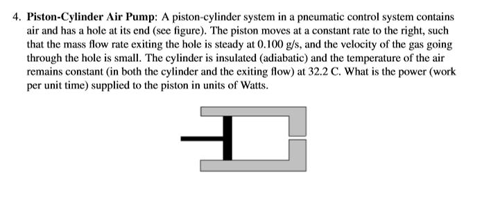 4 . Piston - Cylinder Air Pump: A piston -