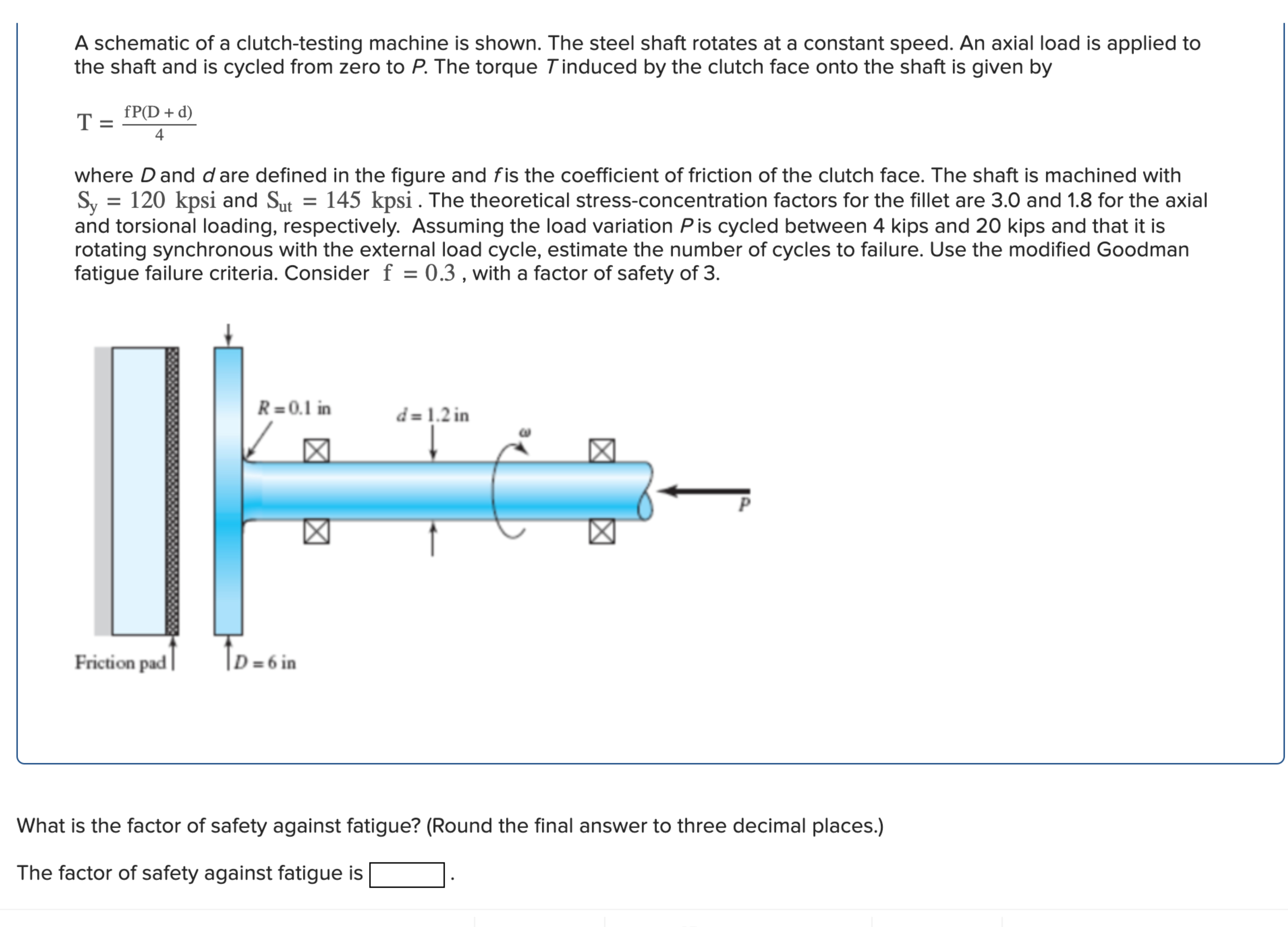 A schematic of a clutch - testing machine is