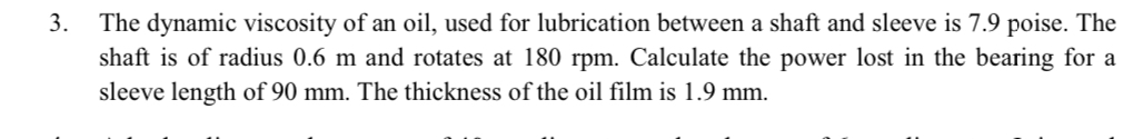 The dynamic viscosity of an oil, used for