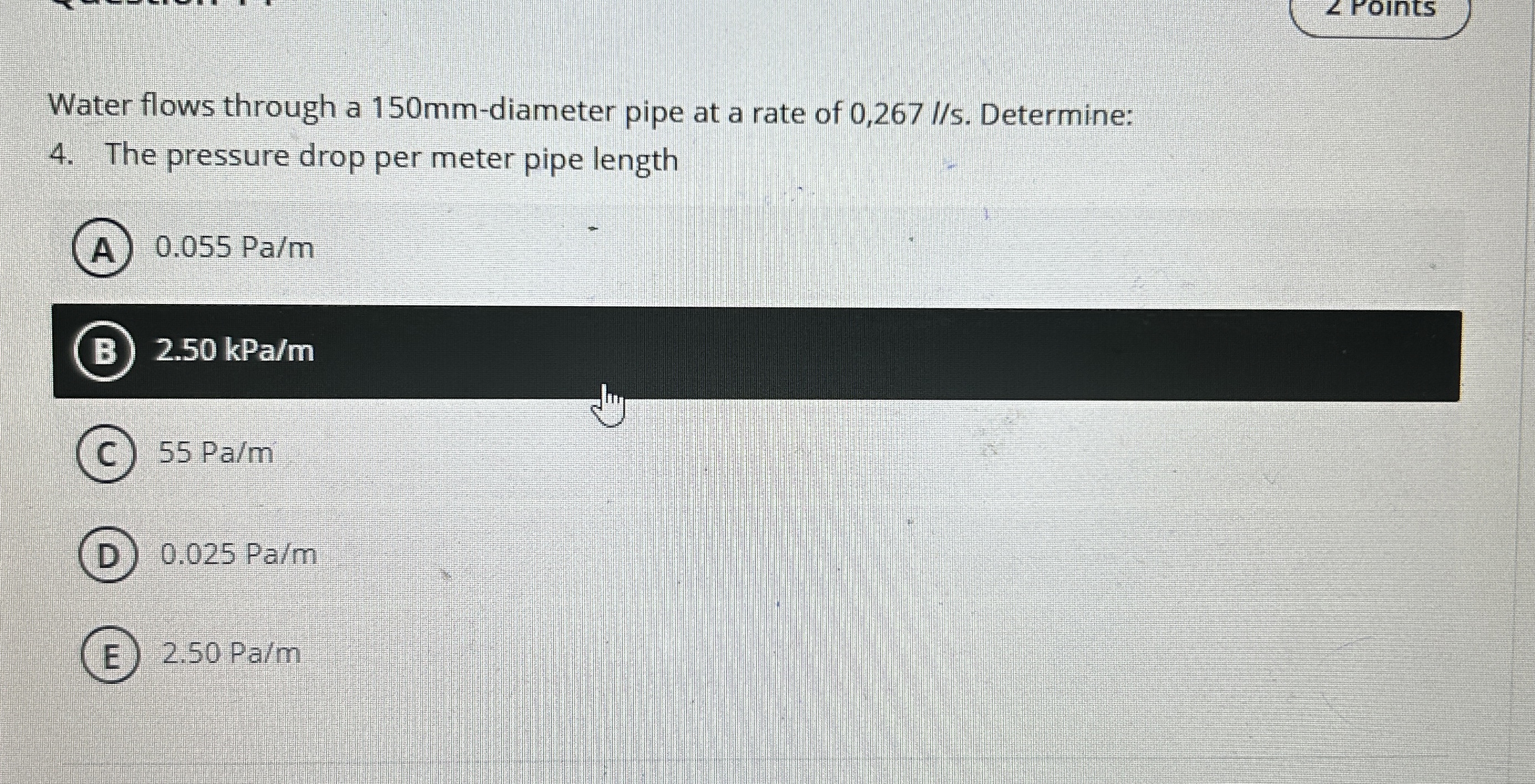 Water flows through a 1 5 0 mm - diameter pipe at