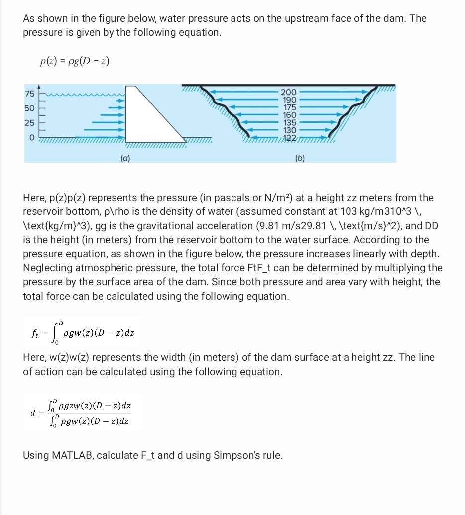 As shown in the figure below, water pressure acts