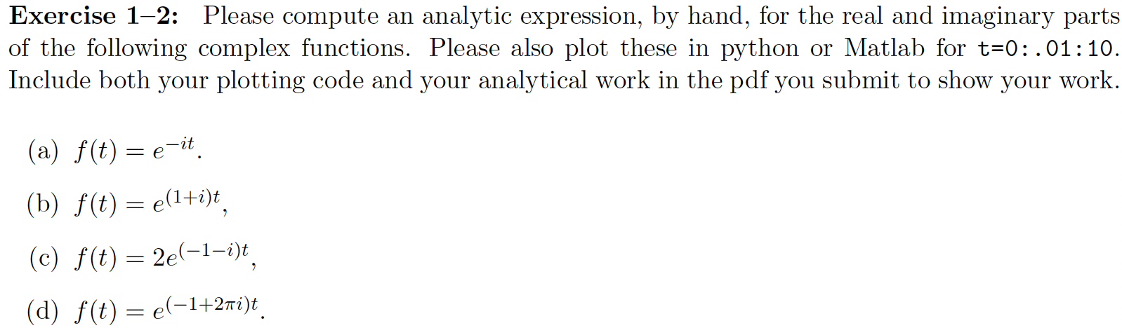 Exercise 1 - 2 : Please compute an analytic