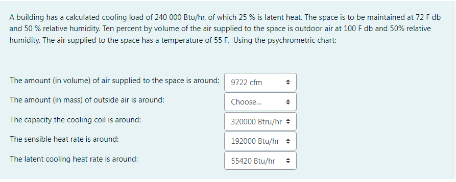 A building has a calculated cooling load of \ ( 2