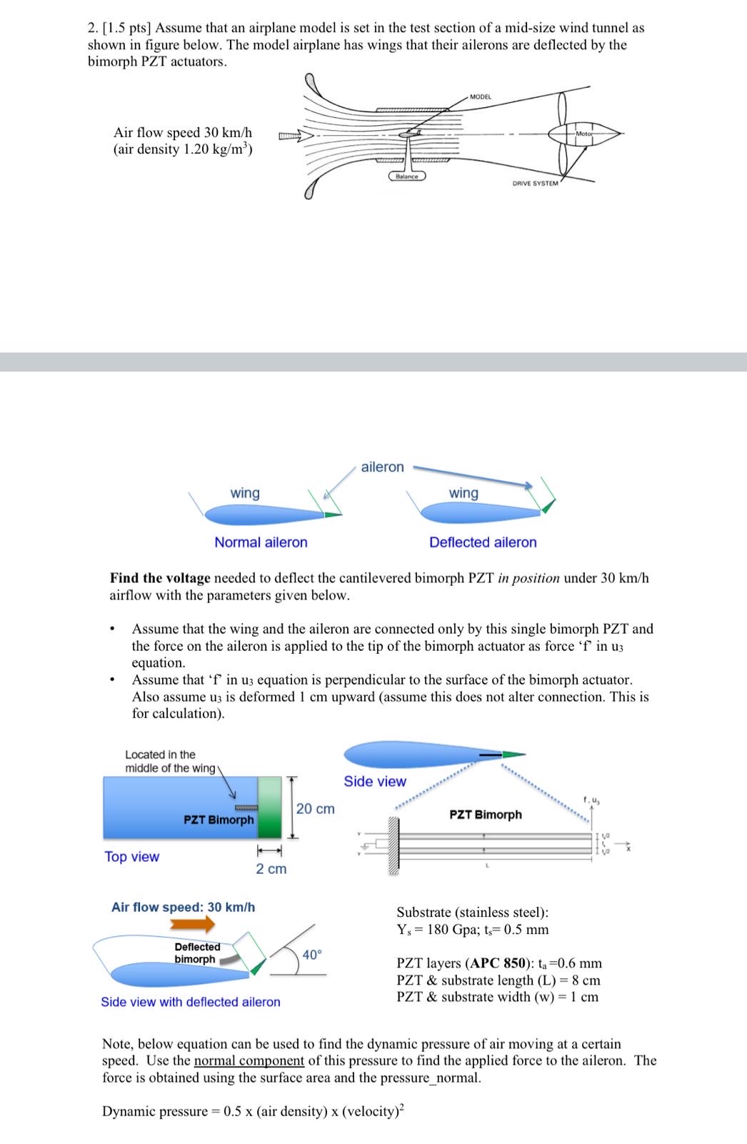 [ 1 . 5 pts ] Assume that an airplane model is