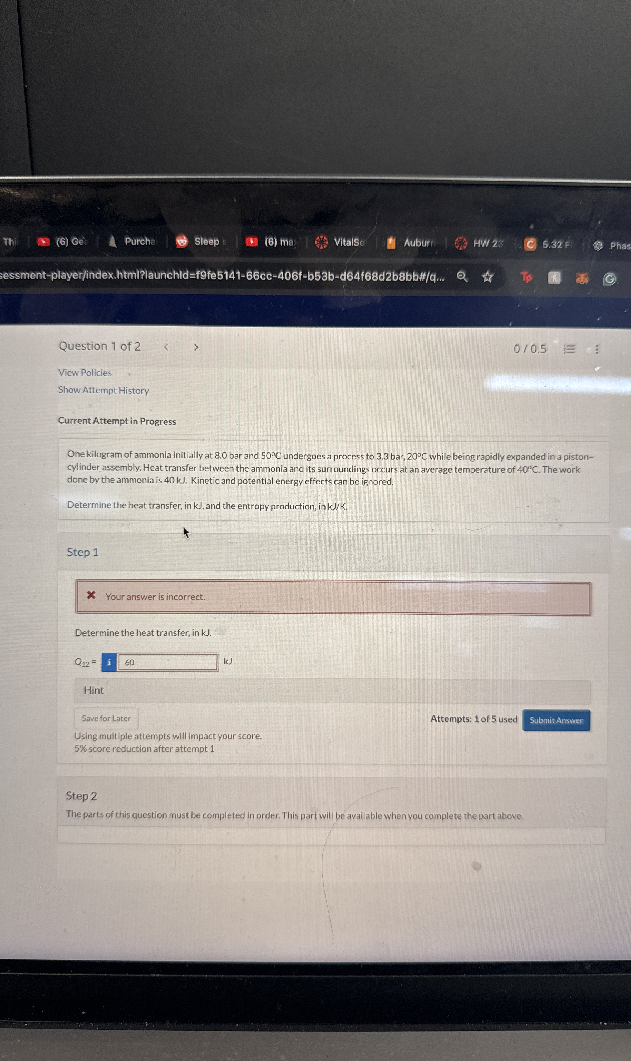 Question 1 of 2 0 0 . 5 View Policies Show