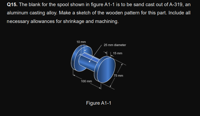 The blank for the spool shown in figure A 1 - 1