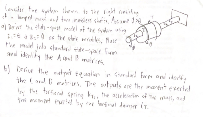 Consider the system shown to the right I of a