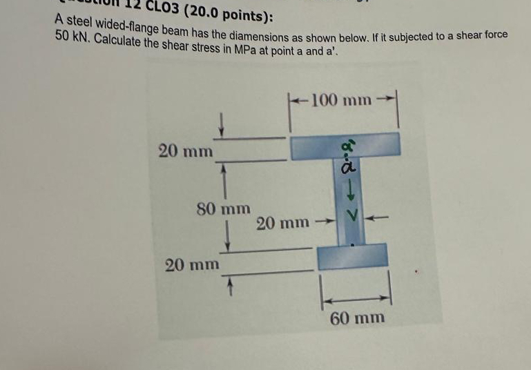 A steel wided - flange beam has the diamensions
