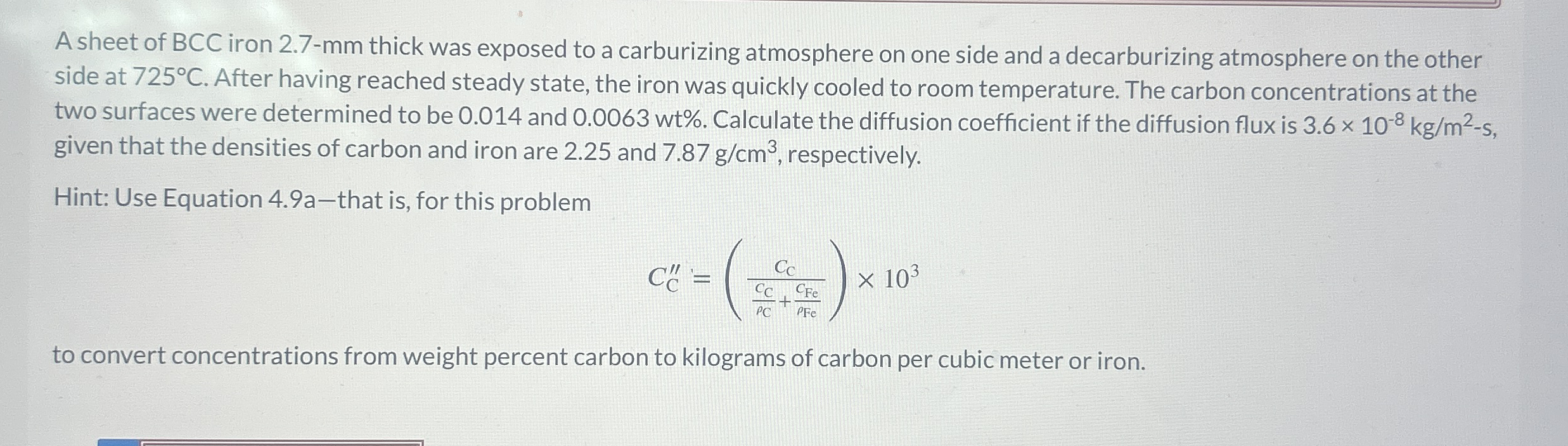 A sheet of BCC iron 2 . 7 - mm thick was exposed