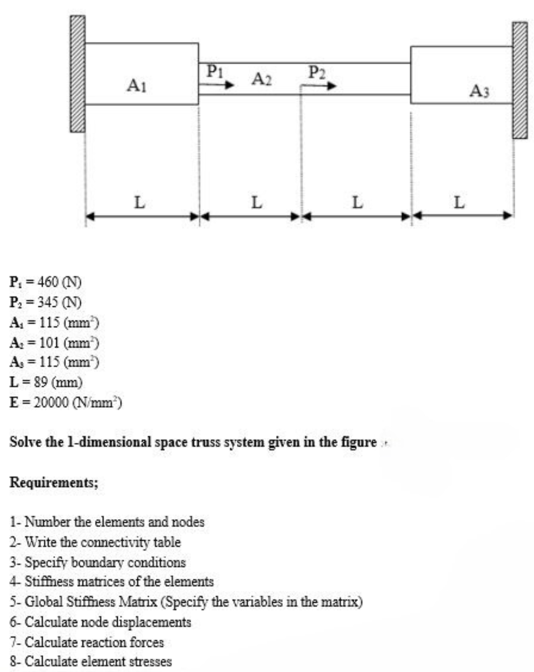 P 1 = 4 6 0 ( N ) P 2 = 3 4 5 ( N ) A 1 = 1 1 5 (