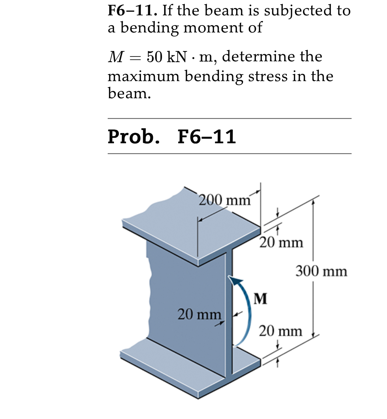 F 6 - 1 1 . If the beam is subjected to a bending