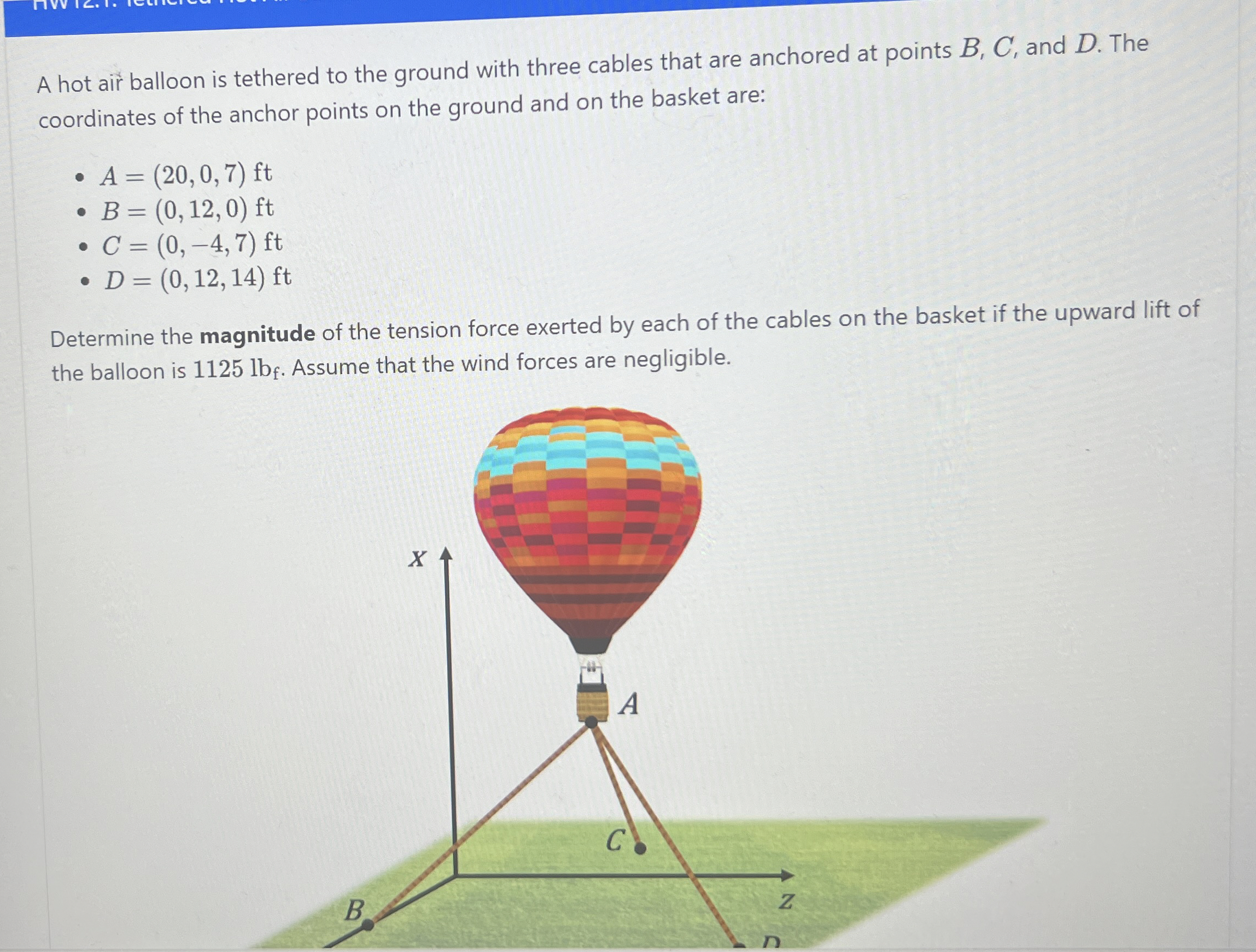A hot air balloon is tethered to the ground with