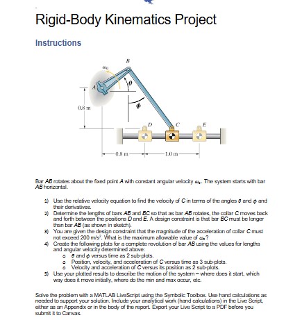 Rigid - Body Kinematics Project Instructions