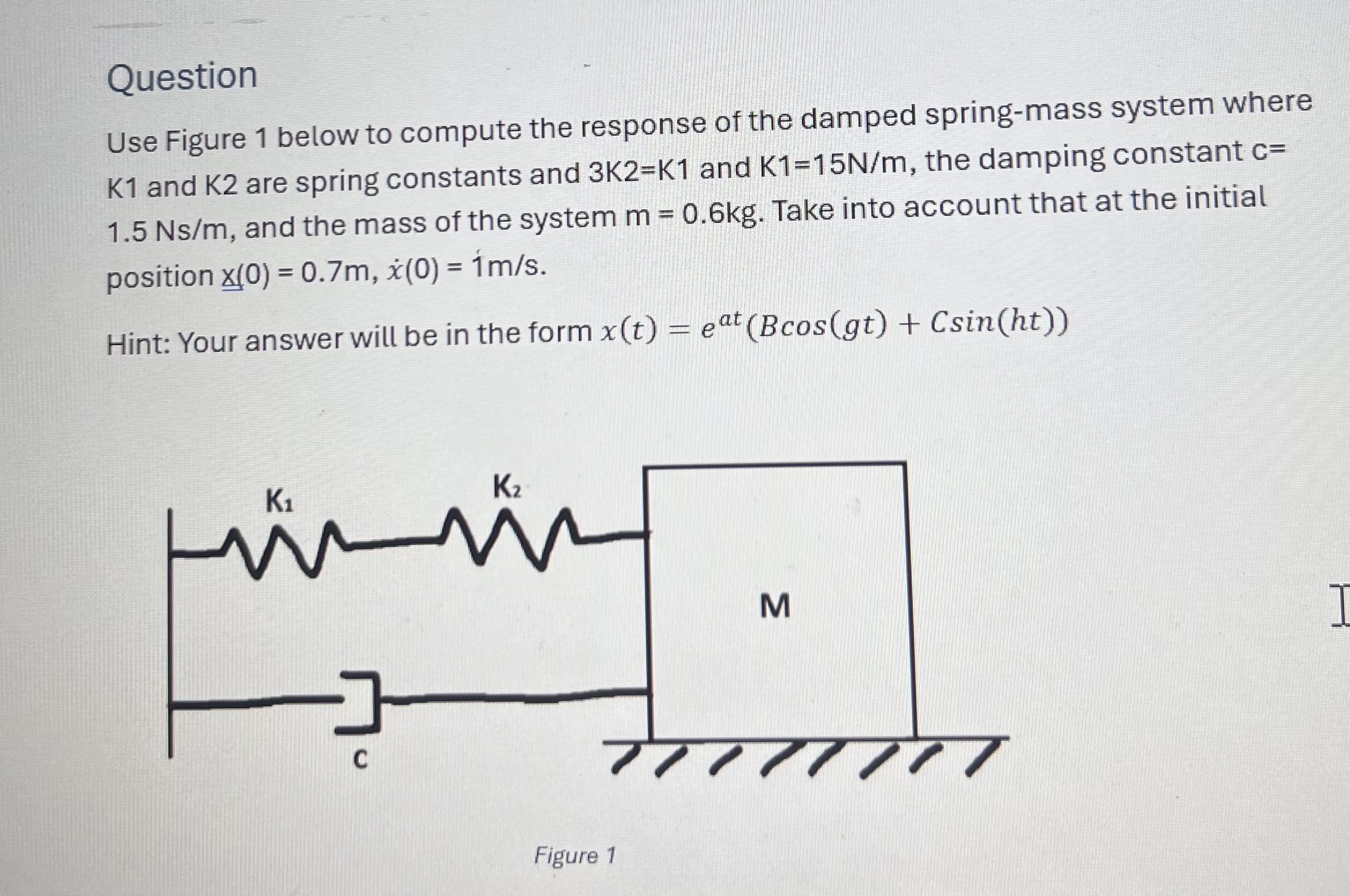 Question Use Figure 1 below to compute the