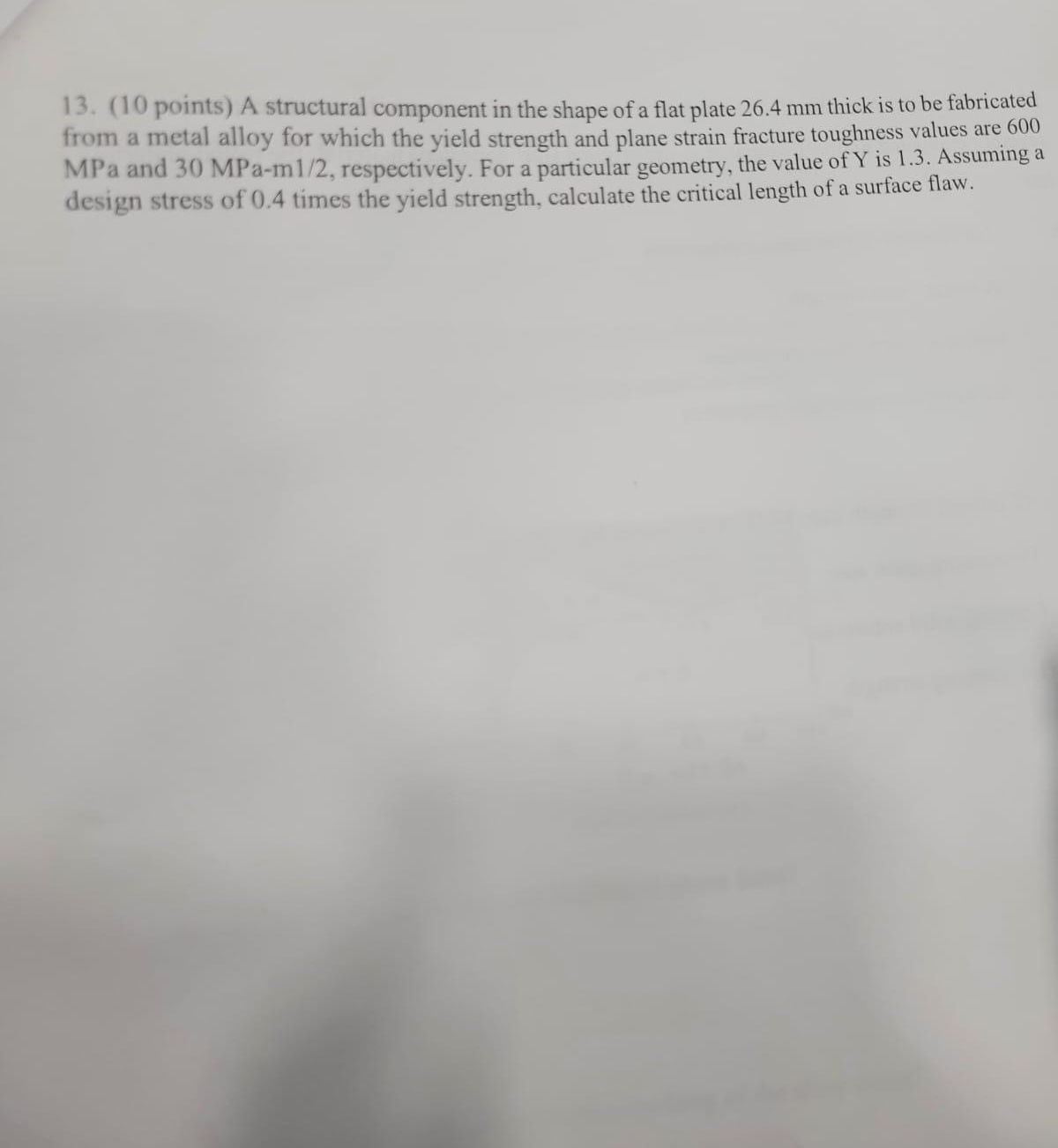 ( 1 0 points ) A structural component in the