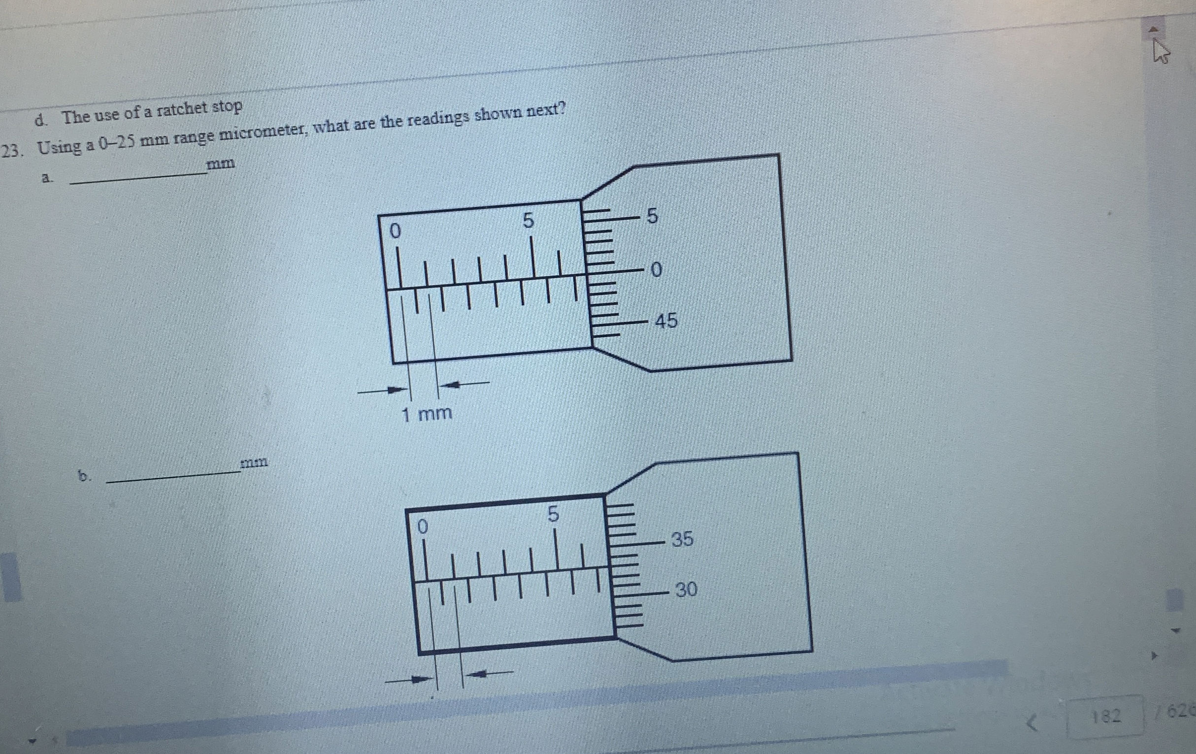 d . The use of a ratchet stop 2 3 . Using a 0 - 2