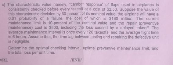 c ) The characteristic value namely, "camber
