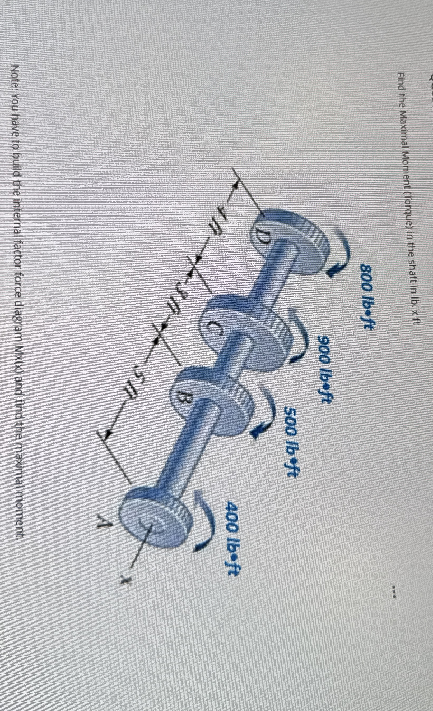Find the Maximal Moment ( Torque ) in the shaft