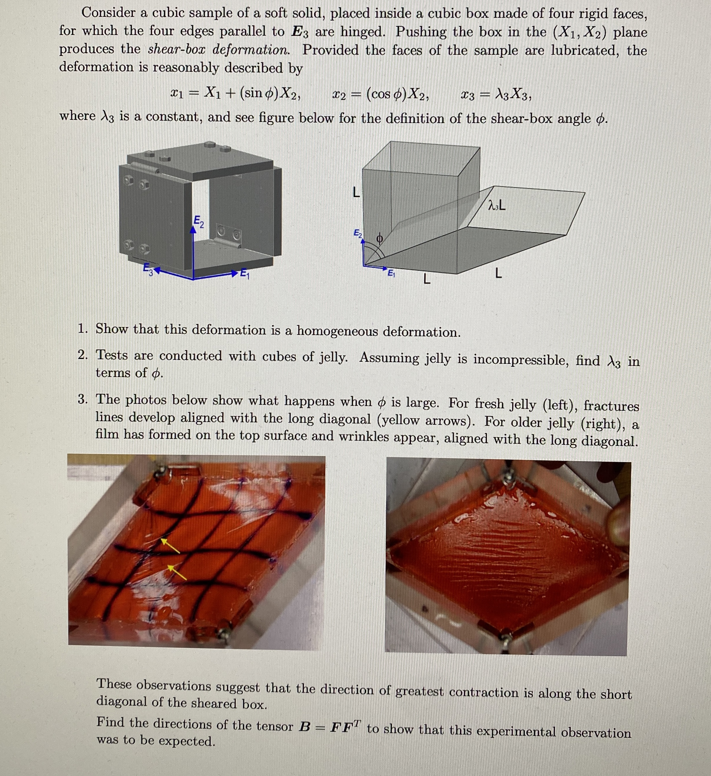 How to solve Consider a cubic sample of a soft