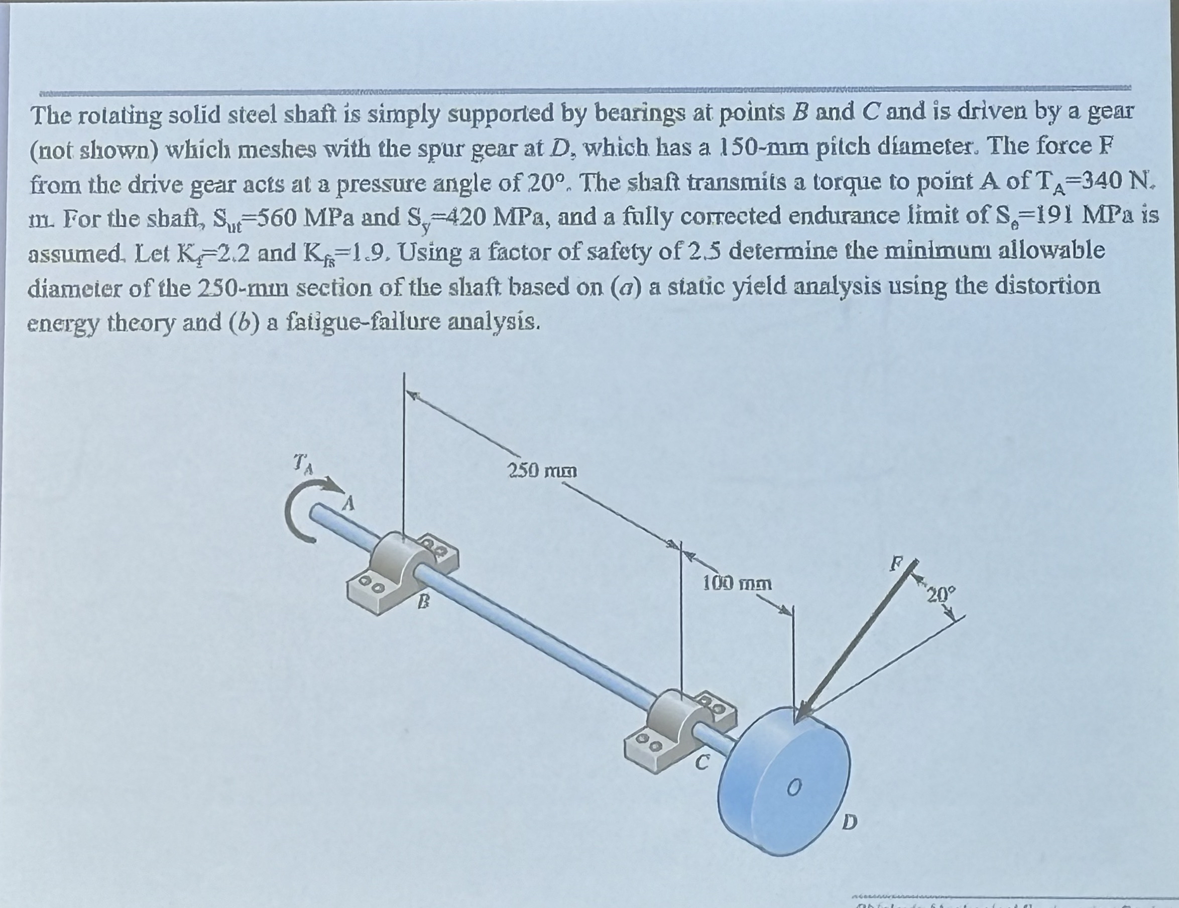 How to solve The rolating solid steel shaft is