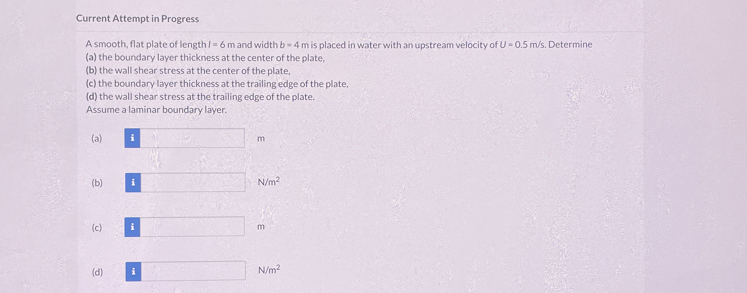 Current Attempt in Progress A smooth, flat plate