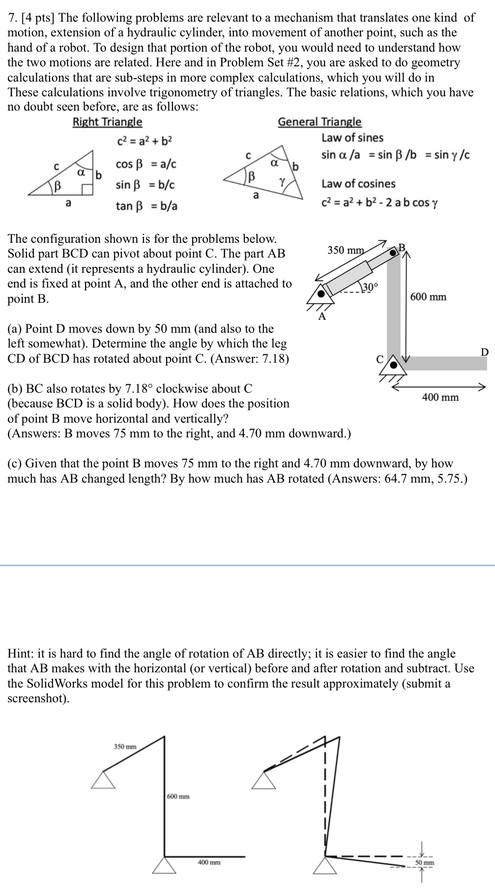 [ 4 pts ] The following problems are relevant to