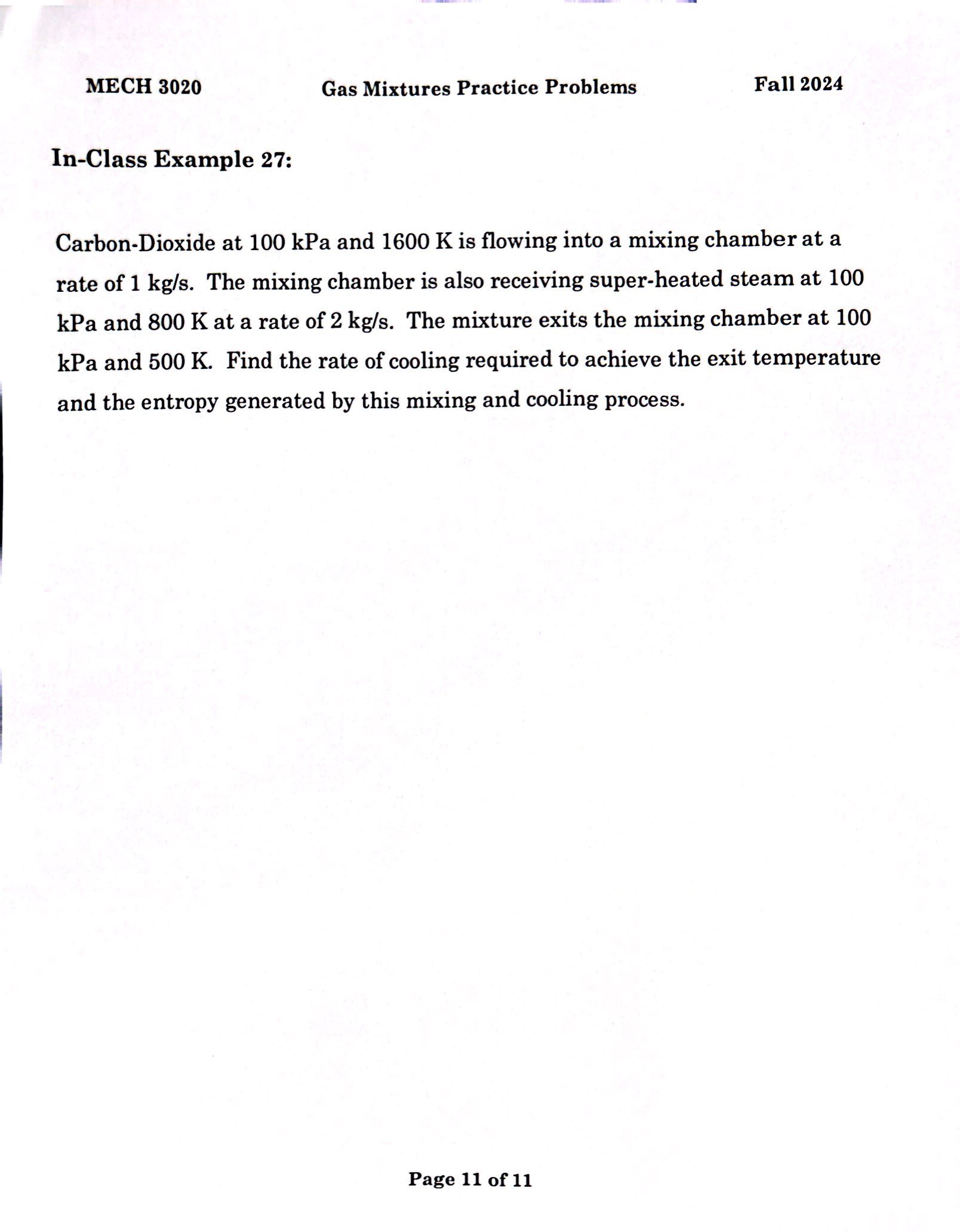 In - Class Example 2 7 : Carbon - Dioxide at 1 0