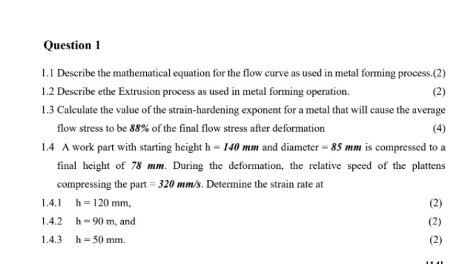 Question 1 1 . 1 Describe the mathematical