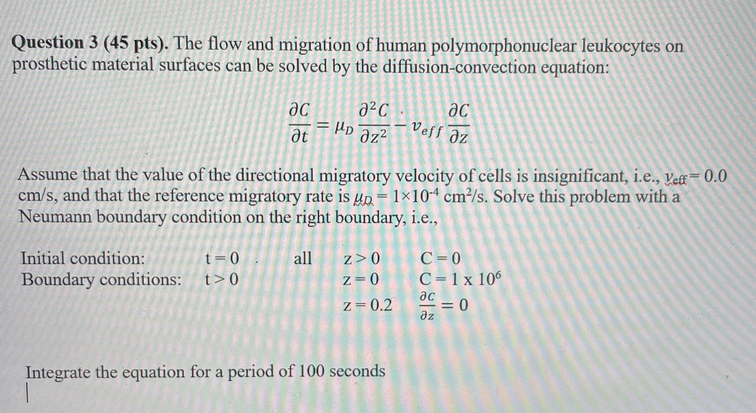 Question 3 ( 4 5 pts ) . The flow and migration
