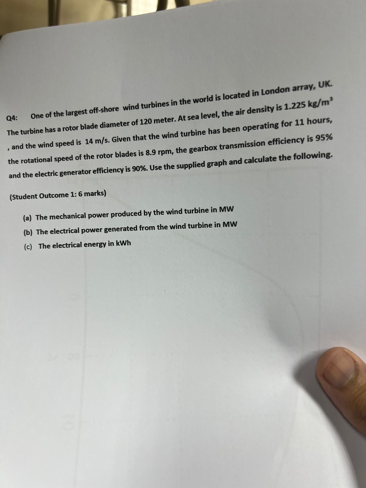 Q 4 : One of the largest off - shore wind