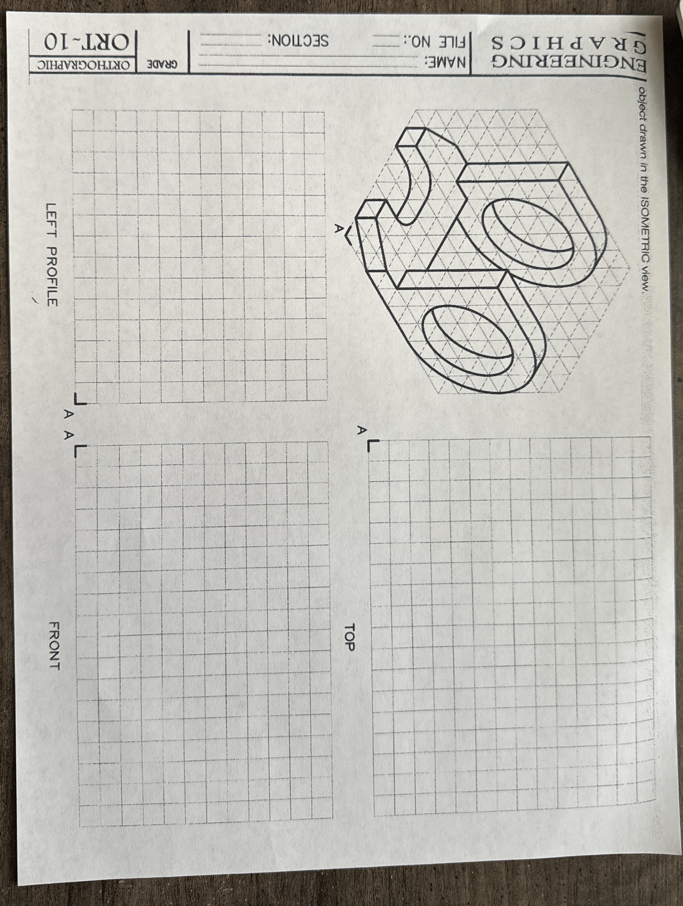 Draw the isometric of the orthographics of the