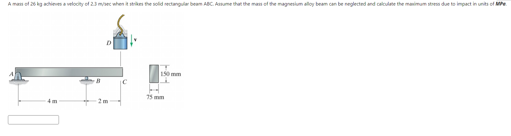 A mass of 2 6 kg achieves a velocity of 2 . 3 m /