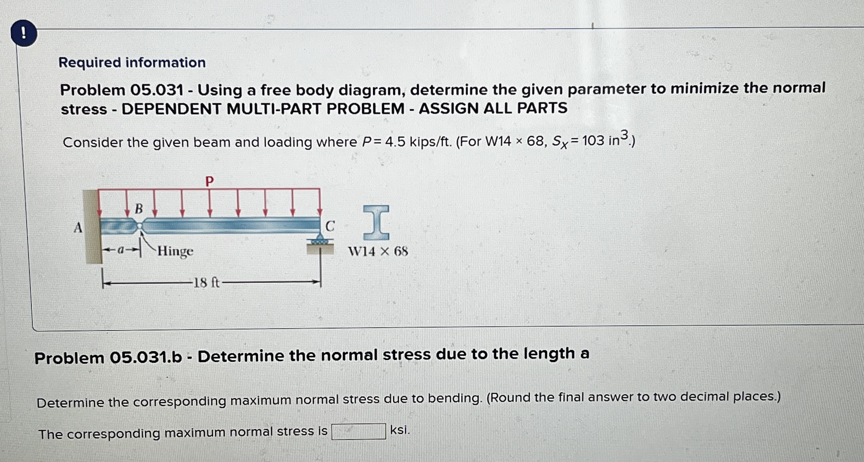 ! Required information Problem 0 5 . 0 3 1 -