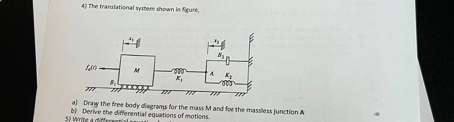 The translational system shown in figure, a )