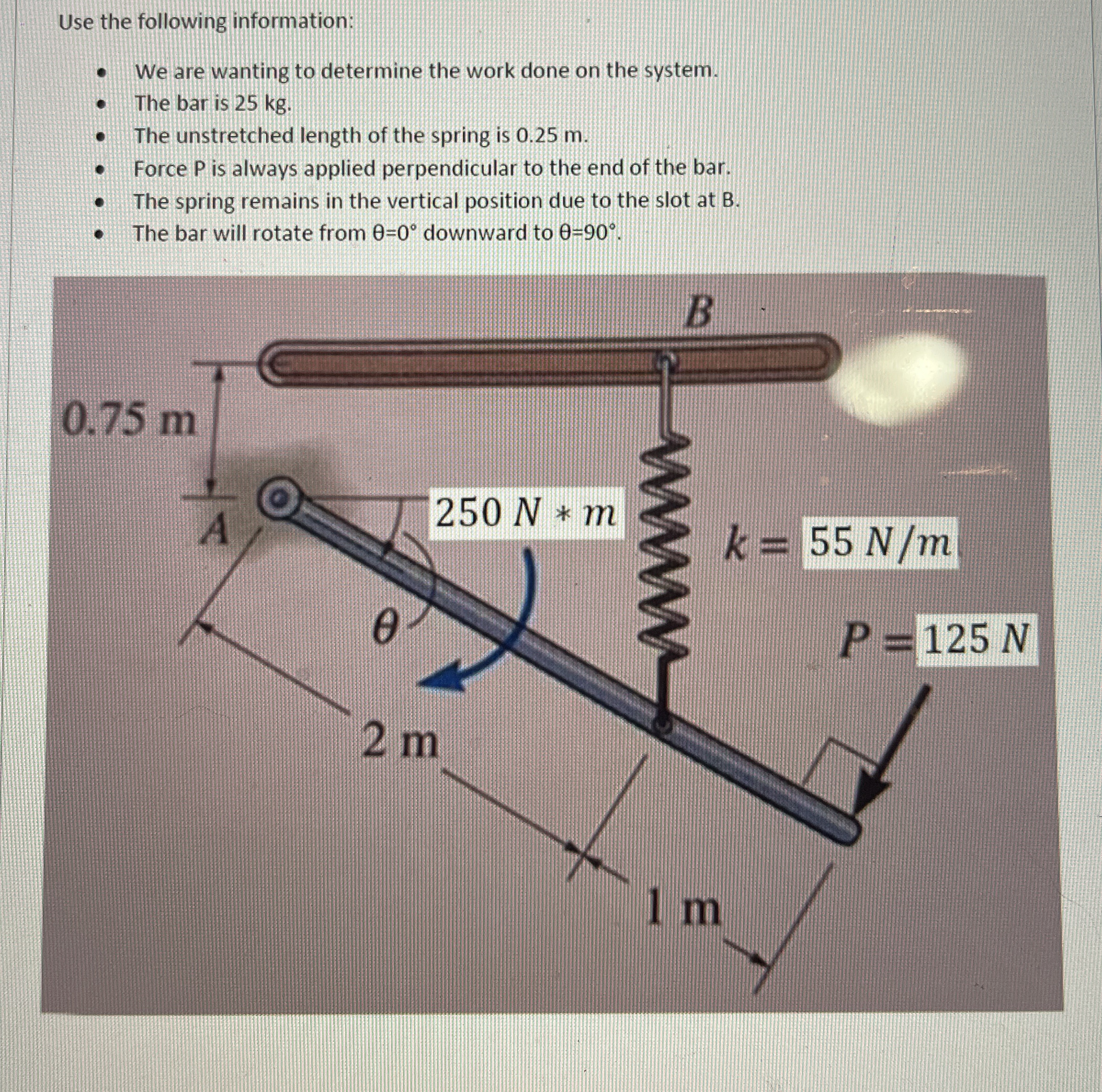 Use the following information: We are wanting to