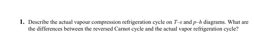 Describe the actual vapour compression