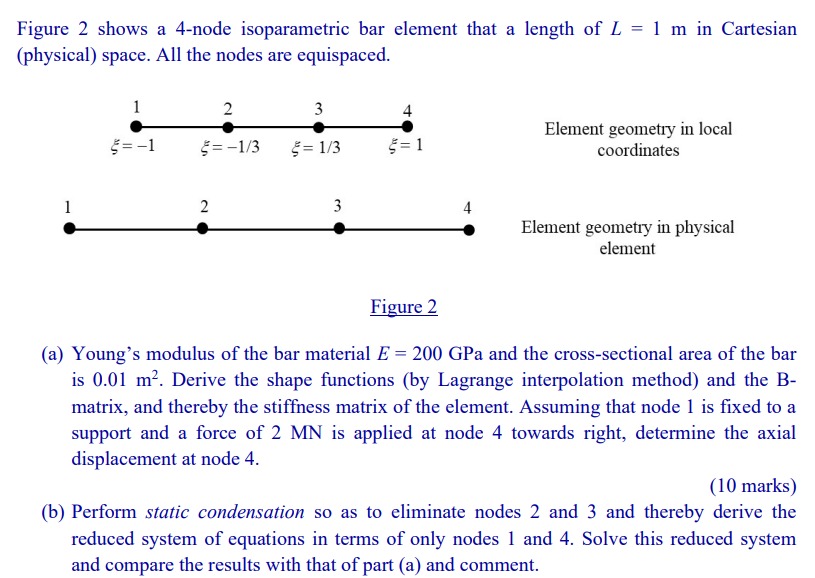 Figure 2 shows a 4 - node isoparametric bar