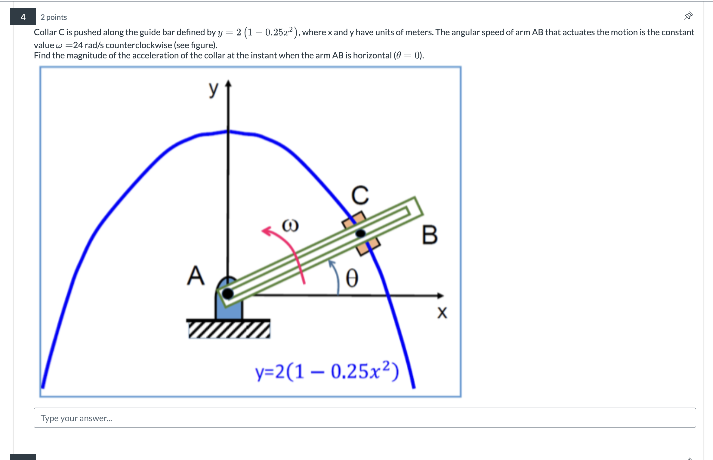 4 2 points Collar C is pushed along the guide bar