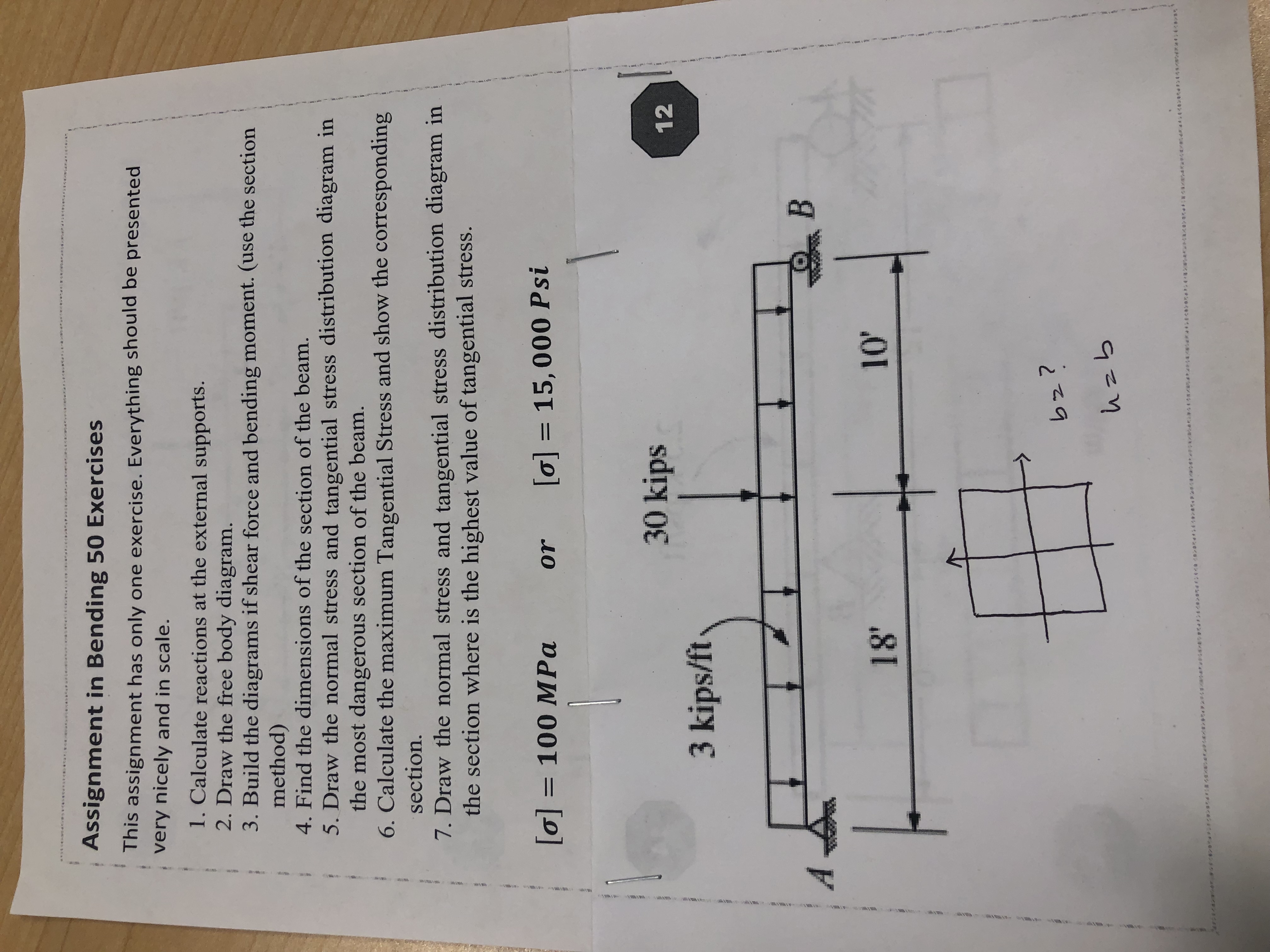 Assignment in Bending 5 0 Exercises This